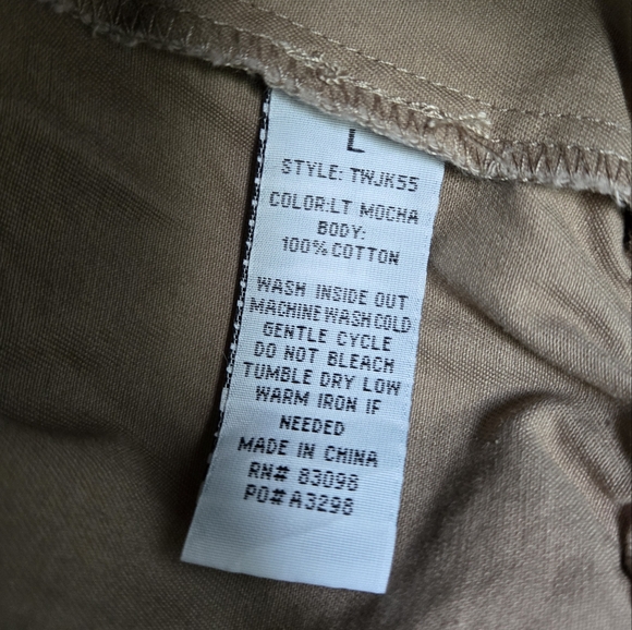 Tan Button-Up High Collar Jacket Size Large - Picture 5 of 5